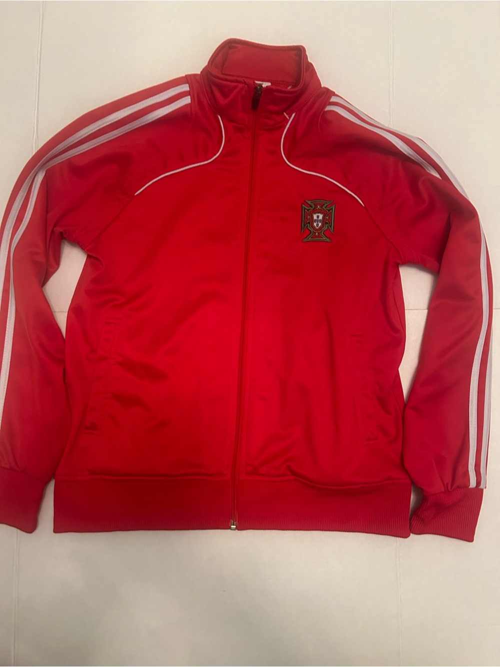 Portugal Red Track Jacket with Crest